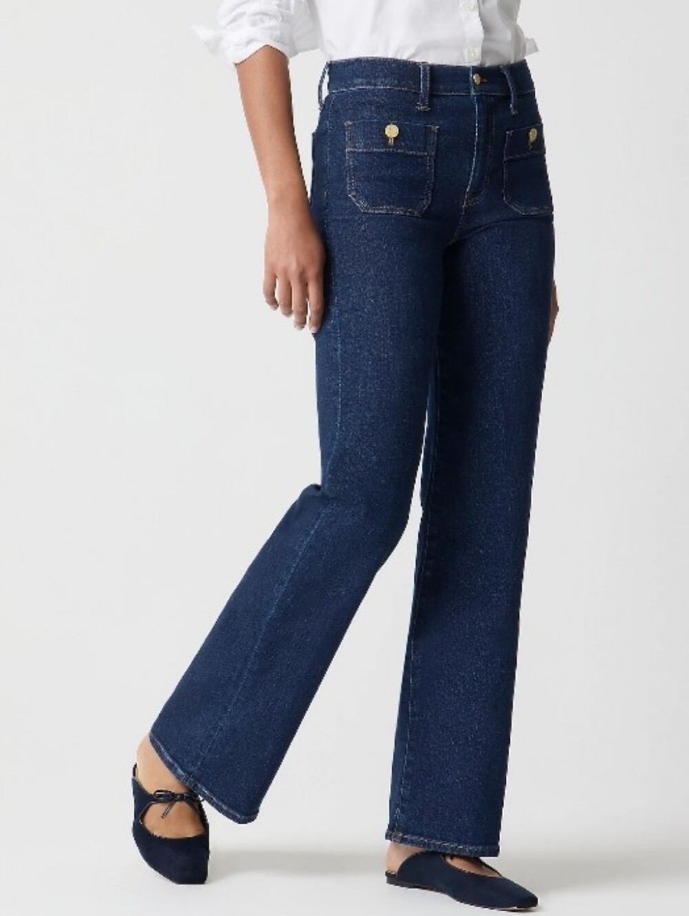 J. Crew Factory Premium Edition Slim wide-lea Sailor iean in all-dav stretch, 29